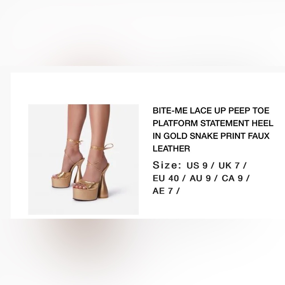 Gold platform heel